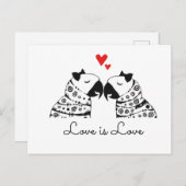 Liebe ist Liebe Lesben Papageien Postkarte (Vorne/Hinten)