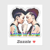 Liebe ist Liebe Lesben Pride Aufkleber (Blatt)