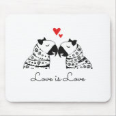 Liebe ist Liebe lesbische Papageien Mousepad (Vorne)