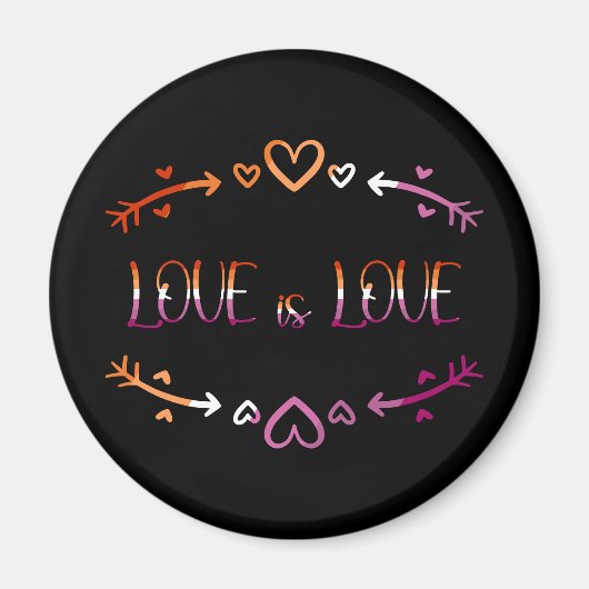 Liebe ist Liebe Lesbischer Pride Month Magnet (Vorne)