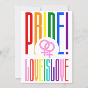 Liebe ist Liebe Lesbischer Stolz LGBT Regenbogente Einladung