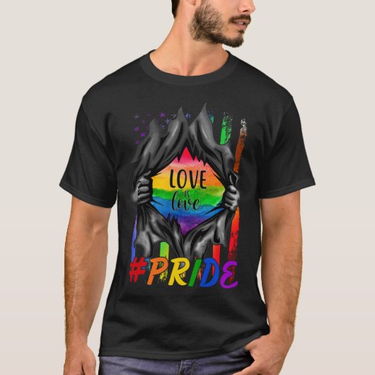 Liebe ist Liebe LGBT Flag Gay Trans Lesbian Prium  T-Shirt (Vorderseite)