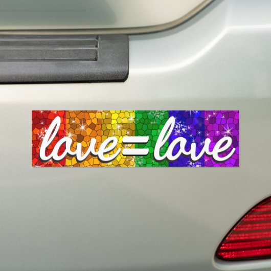 Liebe ist Liebe LGBT Gay Pride Glitzer Regenbogenf Autoaufkleber (Auf Auto)