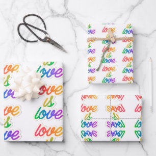 Liebe ist Liebe LGBT Geschenkpapier Set