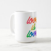 Liebe ist Liebe LGBT Kaffeetasse (Vorderseite Links)