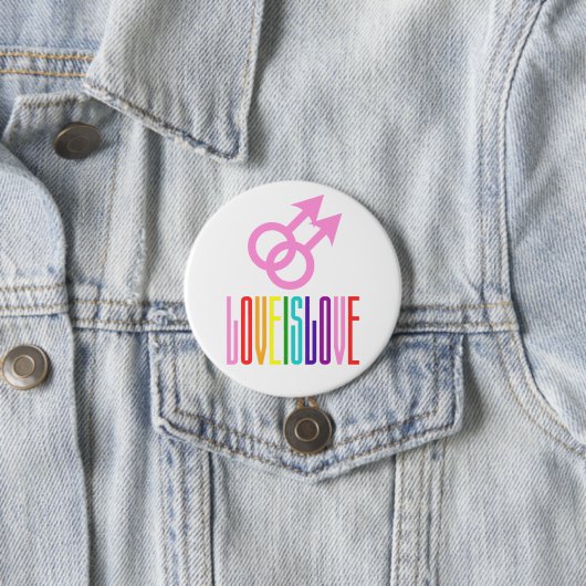 Liebe ist Liebe LGBT Pride Gay Liebe Regenbogen Fl Button (Beispiel)