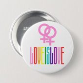 Liebe ist Liebe LGBT Pride Lesbische Liebe Regenbo Button (Vorne & Hinten)