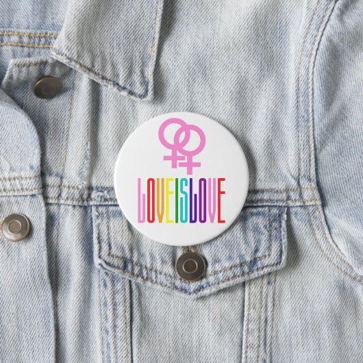 Liebe ist Liebe LGBT Pride Lesbische Liebe Regenbo Button (Beispiel)