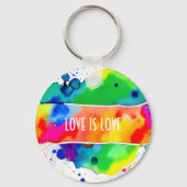 Liebe ist Liebe LGBT Pride Rainbow Custom Schlüsselanhänger (Vorderseite)