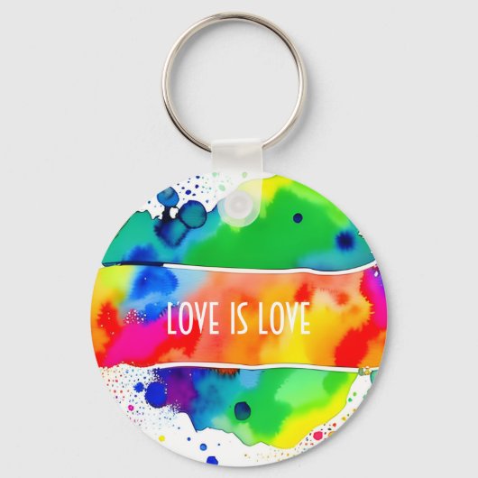 Liebe ist Liebe LGBT Pride Rainbow Custom Schlüsselanhänger (Vorderseite)
