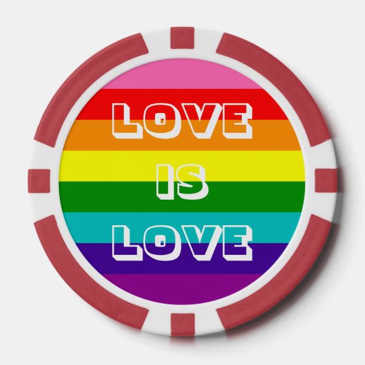 Liebe ist Liebe LGBT Pride Rainbow Flag Benutzerde Pokerchips (Vorderseite)