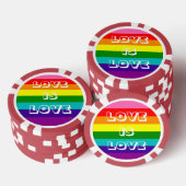Liebe ist Liebe LGBT Pride Rainbow Flag Benutzerde Pokerchips (Stapel)