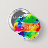 Liebe ist Liebe LGBT-Pride Regenbogen Button (Vorne & Hinten)
