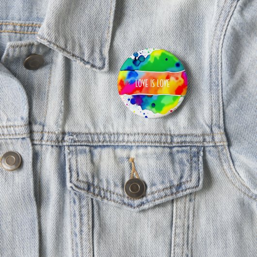 Liebe ist Liebe LGBT-Pride Regenbogen Button (Beispiel)