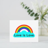 Liebe ist Liebe - LGBT Rainbow Postcard Postkarte (Stehend Vorderseite)