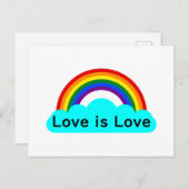Liebe ist Liebe - LGBT Rainbow Postcard Postkarte (Vorne/Hinten)