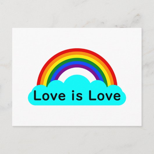Liebe ist Liebe - LGBT Rainbow Postcard Postkarte (Vorderseite)
