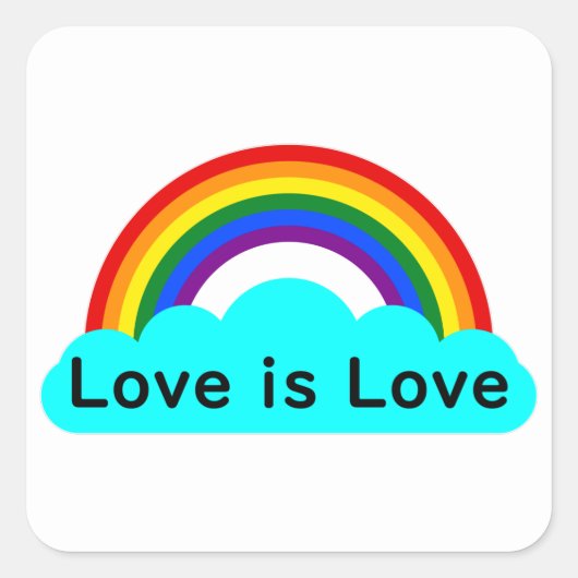 Liebe ist Liebe - LGBT Rainbow Square Sticker (Vorderseite)