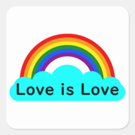 Liebe ist Liebe - LGBT Rainbow Square Sticker