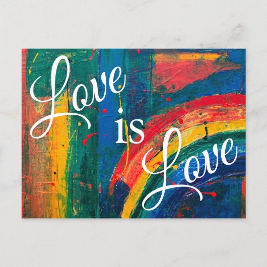 Liebe ist Liebe LGBT+-Regenbogen Postkarte (Vorderseite)