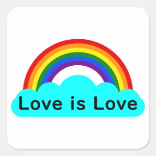 Liebe ist Liebe - LGBT Regenbogen Quadratischer Au Aufkleber