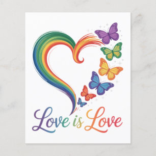 Liebe ist Liebe LGBT Schmetterling Herz Regenbogen Flyer