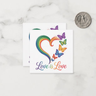 Liebe ist Liebe LGBT Schmetterling Herz Regenbogen Mitteilungskarte