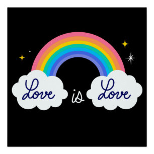 Liebe ist Liebe. LGBT+Stolz. Rainbow Poster