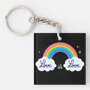 Liebe ist Liebe. LGBT+ Stolz. Regenbogen-Schlüssel Schlüsselanhänger