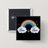 Liebe ist Liebe. LGBT+Stolz. Regenbogenknopf Button (Vorne & Hinten)