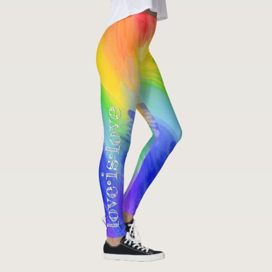 Liebe ist Liebe LGBT Typografie Wasserfarbe Regenb Leggings (Rechts)