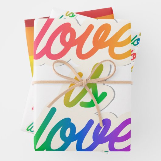 Liebe ist Liebe LGBT Wrapping Paper Sheets - Regen Geschenkpapier Set (Beispiel)