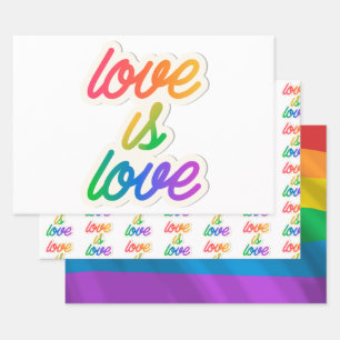Liebe ist Liebe LGBT Wrapping Paper Sheets - Regen Geschenkpapier Set