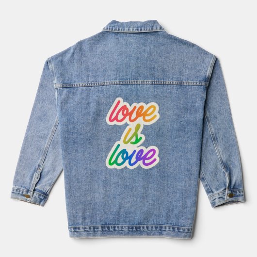 Liebe ist Liebe LGBTQ+ Prix Denim Jacket - Regenbo Jeansjacke (Rückseite)