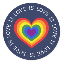 Liebe ist Liebe LGBTQ Rainbow Heart Navy Blue