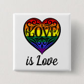 Liebe ist Liebe LGBTQ Rainbow Herz Button (Vorderseite)