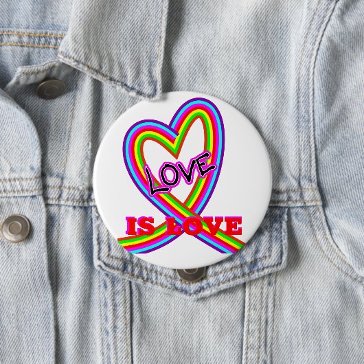 Liebe ist Liebe LGBTQ Rainbow Herz Button (Beispiel)