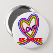 Liebe ist Liebe LGBTQ Rainbow Herz Button (Vorne & Hinten)