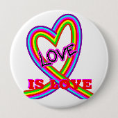 Liebe ist Liebe LGBTQ Rainbow Herz Button (Vorderseite)