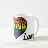 Liebe ist Liebe LGBTQ Rainbow Herz Kaffeetasse (VorderseiteRechts)