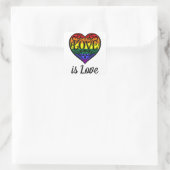 Liebe ist Liebe LGBTQ Rainbow Herz Quadratischer Aufkleber (Tasche)
