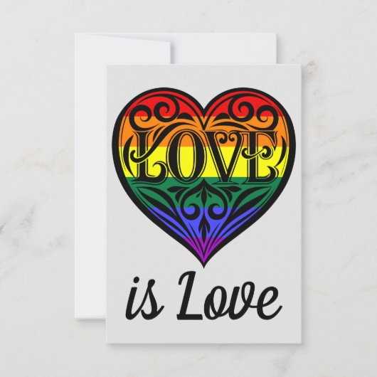 Liebe ist Liebe LGBTQ Rainbow Herzkarte Karte (Vorderseite)