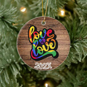 Liebe ist Liebe LGBTQIA+ Benutzername- Jahr Keramik Ornament