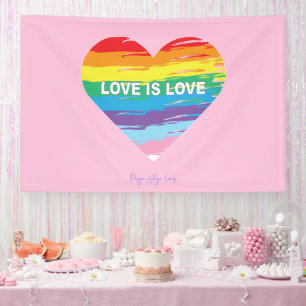 LIEBE ist Liebe LGBTQIA Regenbogenflagge, Pride Bu Banner