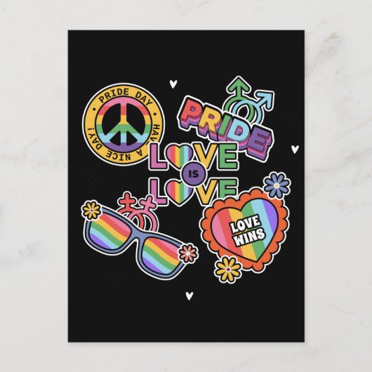 Liebe ist Liebe. Liebe gewinnt. LGBT+Stolz. Postkarte (Vorderseite)