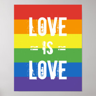 Liebe ist Liebe - Liebe Gleichwertiges Regenbogenf Poster