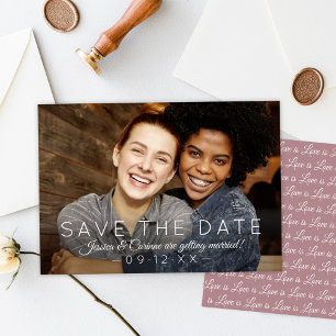 Liebe ist Liebe Mauve Foto-Hochzeit Save The Date