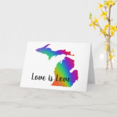 Liebe ist Liebe Michigan Stolz Regenbogen Karte (Gelbe Blume)