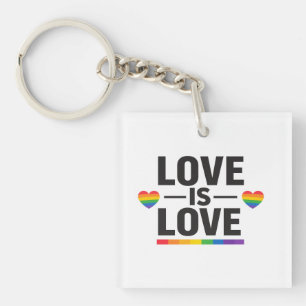 Liebe ist Liebe – Minimalistisches Regenbogen-Herz Schlüsselanhänger