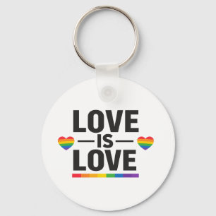 Liebe ist Liebe – Minimalistisches Regenbogen-Herz Schlüsselanhänger